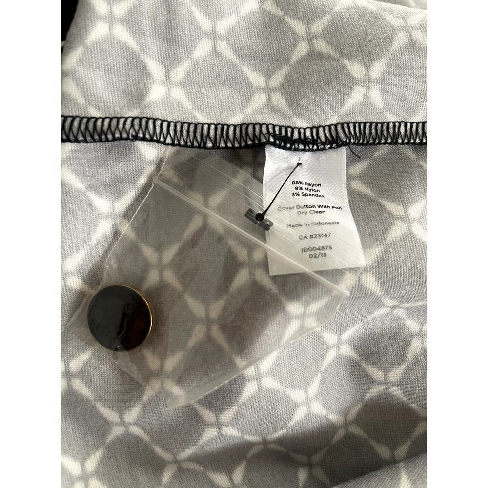 Talbots Sz 8P Graphic Print Sheath Dress Black Print Stretch Career Preppy NWT - Picture 12 of 12